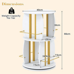 2 Tier Rotating Bookshelf Tower Spinning Bookcase With Display Stands - thumbnail 2