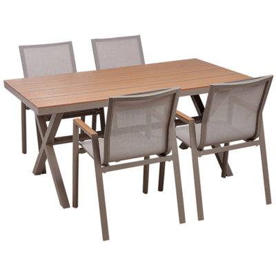 Beliani Garden Dining Set 4 Seater Tiano Metal Grey - image 1