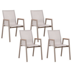 Beliani Garden Dining Set 4 Seater Tiano Metal Grey - thumbnail 5