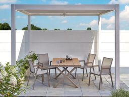 Beliani Garden Dining Set 4 Seater Tiano Metal Grey - thumbnail 2