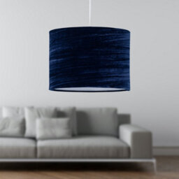 First Choice Lighting Modern Navy Blue Crushed Velvet 33Cm Easy Fit Pendant Shades - thumbnail 5