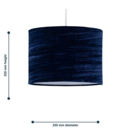 First Choice Lighting Modern Navy Blue Crushed Velvet 33Cm Easy Fit Pendant Shades - thumbnail 6