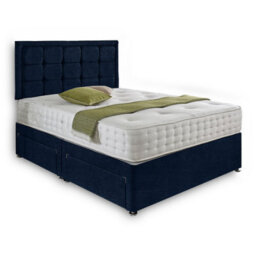 Dining Tables Dallas Matching Headboard Divan Set, 2 Drawer On Same Side With Sprung 1500 Comfort Mattress - Chenille Indigo - Double - thumbnail 4