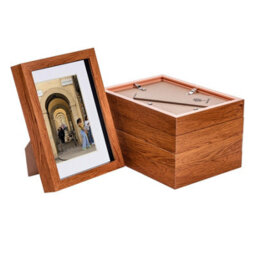 "Nicola Spring A5 (6 X 8"") Photo Frames - Dark Wood/white Mount - 3D Picture Frame Box Portrait Display Case (23.5 X 17Cm) Set Of 5" - thumbnail 1