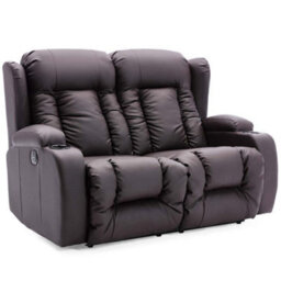 More4Homes Caesar Electric High Back Luxury Bond Grade Leather Recliner 2 Seater Sofa (Brown) - thumbnail 2