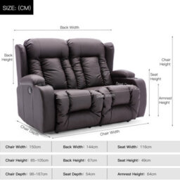 More4Homes Caesar Electric High Back Luxury Bond Grade Leather Recliner 2 Seater Sofa (Brown) - thumbnail 8