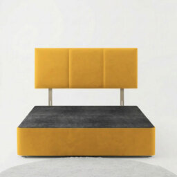 Adore Designs Alton Plush Velvet Divan Bed, Headboard - 5Ft Kingsize - Turmeric - 4 Drawers - thumbnail 3