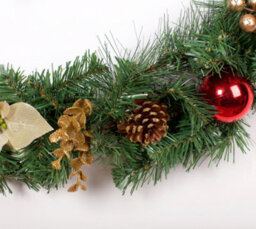 Best Artificial 12Ft / 360Cm Copper & Bronze Decorated Christmas Garland With Gold Dusted Acorns Festive Bannister Fireplace - thumbnail 3
