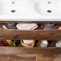 Plum&clay Eden Redwood Wall Hung Vanity Unit With Round Resin Basin (W)1240mm - thumbnail 6