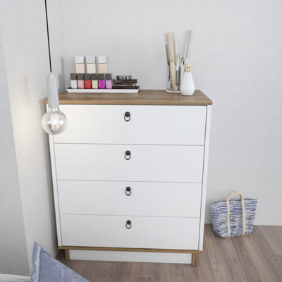 Decorotika Sahra Chest Of Drawers White And Walnut - image 1