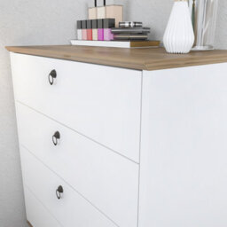 Decorotika Sahra Chest Of Drawers White And Walnut - thumbnail 3