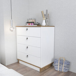 Decorotika Sahra Chest Of Drawers White And Walnut - thumbnail 2