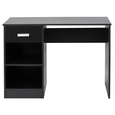 Urbn-Living Urbnliving Height 74Cm 1 Drawer Wooden Bedroom Computer Work Table Colour Black Office Desk Dressing Jewellery Unit - image 1
