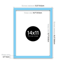 14X11 Light Blue Picture Frame (35.6 X 27.9Cm) Poster, Photo, Artwork, Gallery Wall Or Print - thumbnail 3