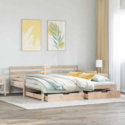 Berkfield Daybed With Trundle And Drawers Without Mattress 80X200 Cm - image 1