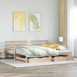 Berkfield Daybed With Trundle And Drawers Without Mattress 80X200 Cm - thumbnail 1