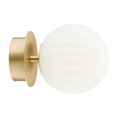 Luminosa Lighting Luminosa Paloma Wall Lamp Opal Matt (Fluted), Brushed Brass - image 1