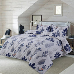 Homes & Linen Hazel Printed Microfiber 4 Piece Bedding Set Duvet Cover Fitted Sheet And Pillowcases