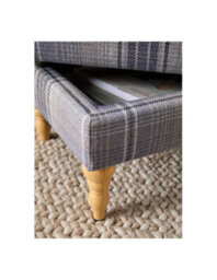 Hayden Storage Footstool Style Leather - Black - Chrome Metal Corner Leg - thumbnail 2