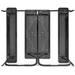 Gainoom Black Picnic Table & Bench Set Outdoor Picnic Table Bench Set Camping Table Set - thumbnail 7