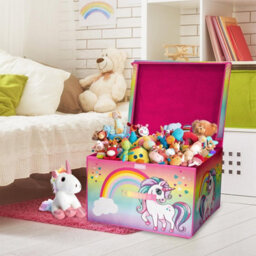 GEEZY The Magic Toy Shop Toy Storage Folding Box Large Collapsible Jumbo Toy Chest Rainbow Unicorn Design - thumbnail 6