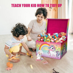 GEEZY The Magic Toy Shop Toy Storage Folding Box Large Collapsible Jumbo Toy Chest Rainbow Unicorn Design - thumbnail 7