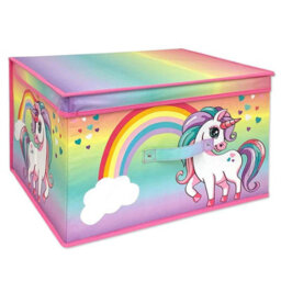 GEEZY The Magic Toy Shop Toy Storage Folding Box Large Collapsible Jumbo Toy Chest Rainbow Unicorn Design