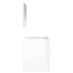 Berkfield Bathroom Cabinet With Mirror High Gloss White Engineered Wood - thumbnail 6