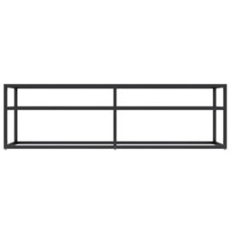 Berkfield Tv Cabinet Black Marble 140X40X40.5 Cm Tempered Glass - thumbnail 3