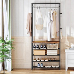 Hall Tree Coat Stand Bench With Shoe Storage Organizer - thumbnail 1
