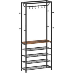 Hall Tree Coat Stand Bench With Shoe Storage Organizer - thumbnail 3