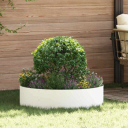 Berkfield Garden Planter White 80 X 80 X 20 Cm Steel