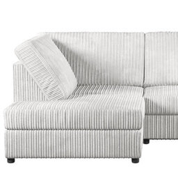 Furnishings For Less UK Luxor Silver Jumbo Cord 4 Seater Corner Sofa Left Hand Facing - Full Back - thumbnail 2