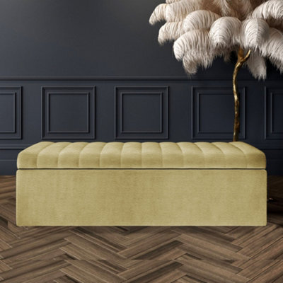 Safar 150Cm Wide Ottoman Storage Box - Beige Naples Ottoman Box With Storage - image 1
