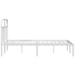 Berkfield Metal Bed Frame With Headboard White 140X200 Cm - thumbnail 7
