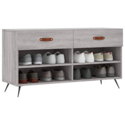 Berkfield Industrial Shoe Bench Grey Sonoma 102X35X55 Cm Engineered Wood - thumbnail 3