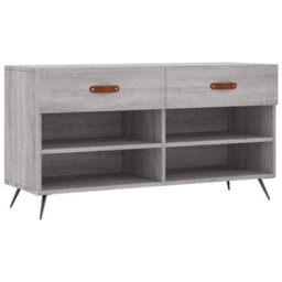 Berkfield Industrial Shoe Bench Grey Sonoma 102X35X55 Cm Engineered Wood - thumbnail 1