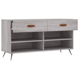 Berkfield Industrial Shoe Bench Grey Sonoma 102X35X55 Cm Engineered Wood - thumbnail 5