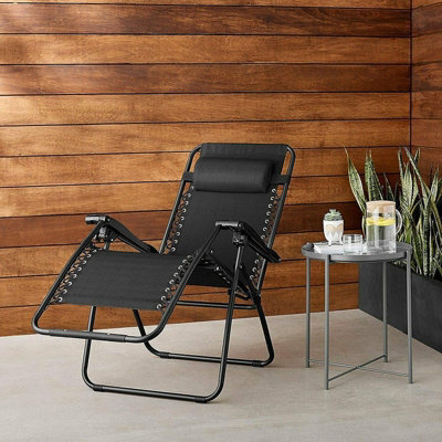 Pack Of 2 Sun Lounger Recliner Zero Gravity Chairs, Garden Patio Folding Chairs With Cup And Phone Holder - image 1