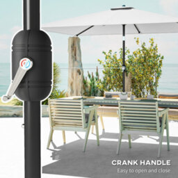 Outsunny Garden Parasol, Outdoor Umbrella With Tilt Function, Cream White - thumbnail 7