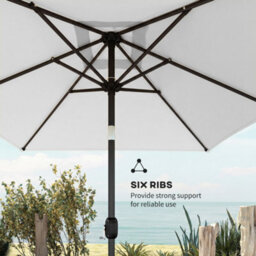 Outsunny Garden Parasol, Outdoor Umbrella With Tilt Function, Cream White - thumbnail 6