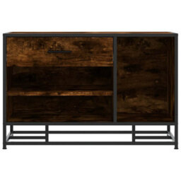 Walplus Shoe Bench Smoked Oak 80X40X53.5 Cm Engineered Wood And Metal - thumbnail 4