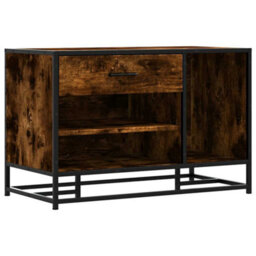 Walplus Shoe Bench Smoked Oak 80X40X53.5 Cm Engineered Wood And Metal - thumbnail 2