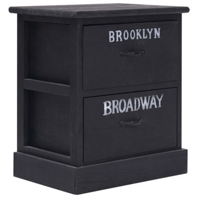Berkfield Elegant Nightstands 2 Pcs Black 38X28X45 Cm Paulownia Wood - image 1