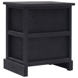 Berkfield Elegant Nightstands 2 Pcs Black 38X28X45 Cm Paulownia Wood - thumbnail 5
