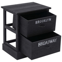 Berkfield Elegant Nightstands 2 Pcs Black 38X28X45 Cm Paulownia Wood - thumbnail 4