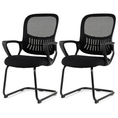 Gainoom Reception Chairs Set Of 2 Office Guest Chairs With Breathable Mesh Back - image 1