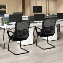 Gainoom Reception Chairs Set Of 2 Office Guest Chairs With Breathable Mesh Back - thumbnail 3
