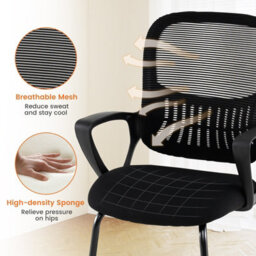 Gainoom Reception Chairs Set Of 2 Office Guest Chairs With Breathable Mesh Back - thumbnail 4