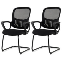 Gainoom Reception Chairs Set Of 2 Office Guest Chairs With Breathable Mesh Back - thumbnail 1